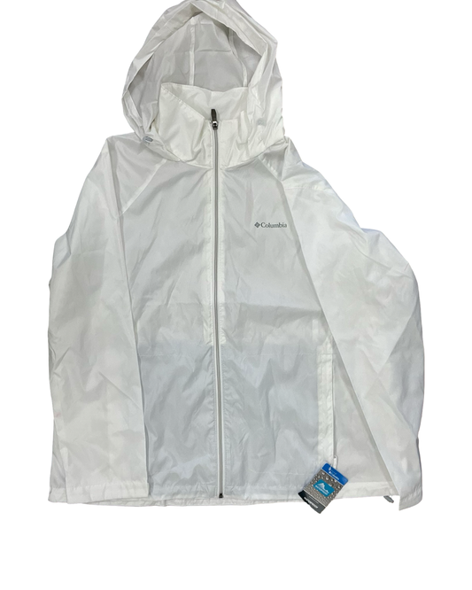 Jacket Windbreaker By Columbia In White, Size:2X