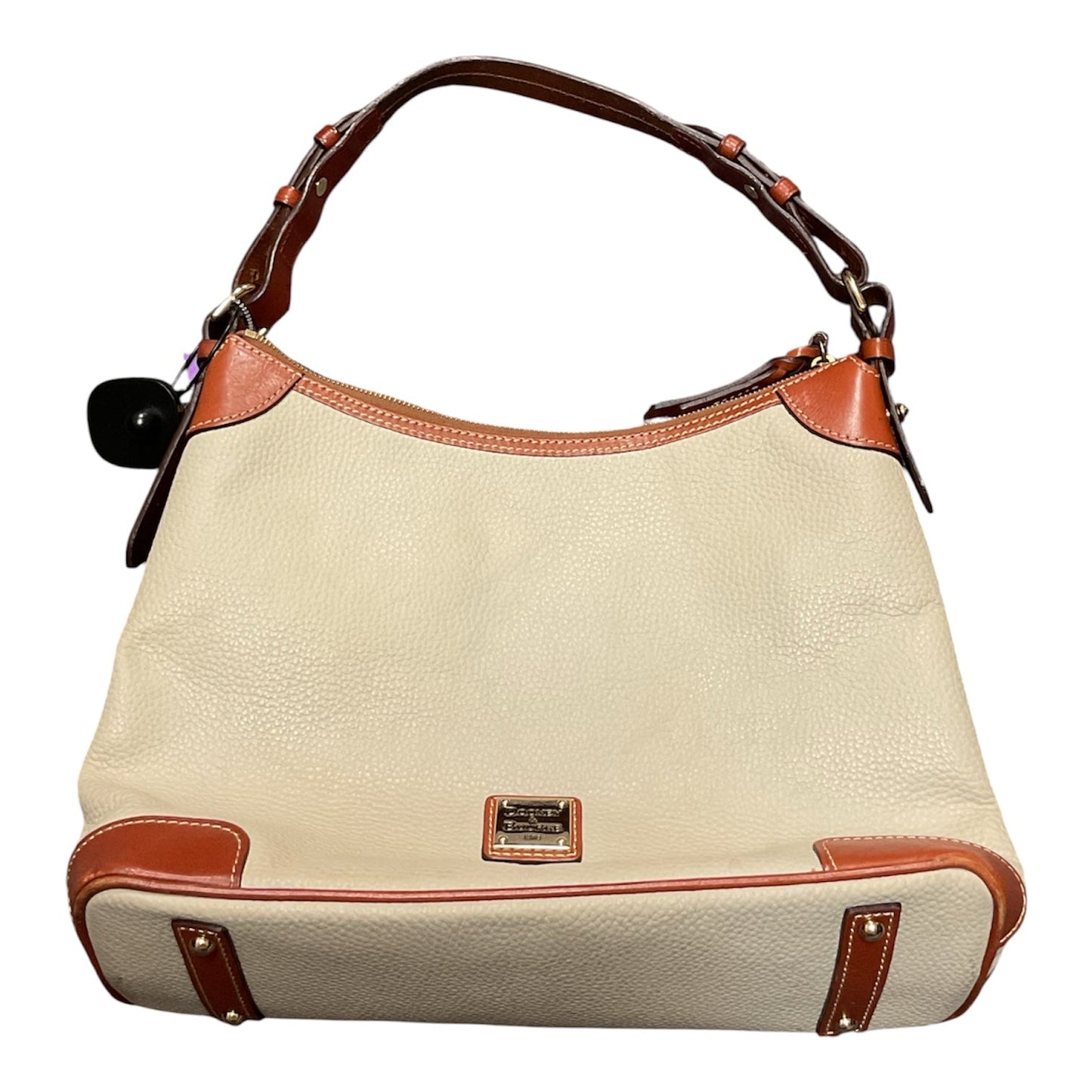 Handbag Designer By Dooney And Bourke In Cream & Tan, Size:Medium