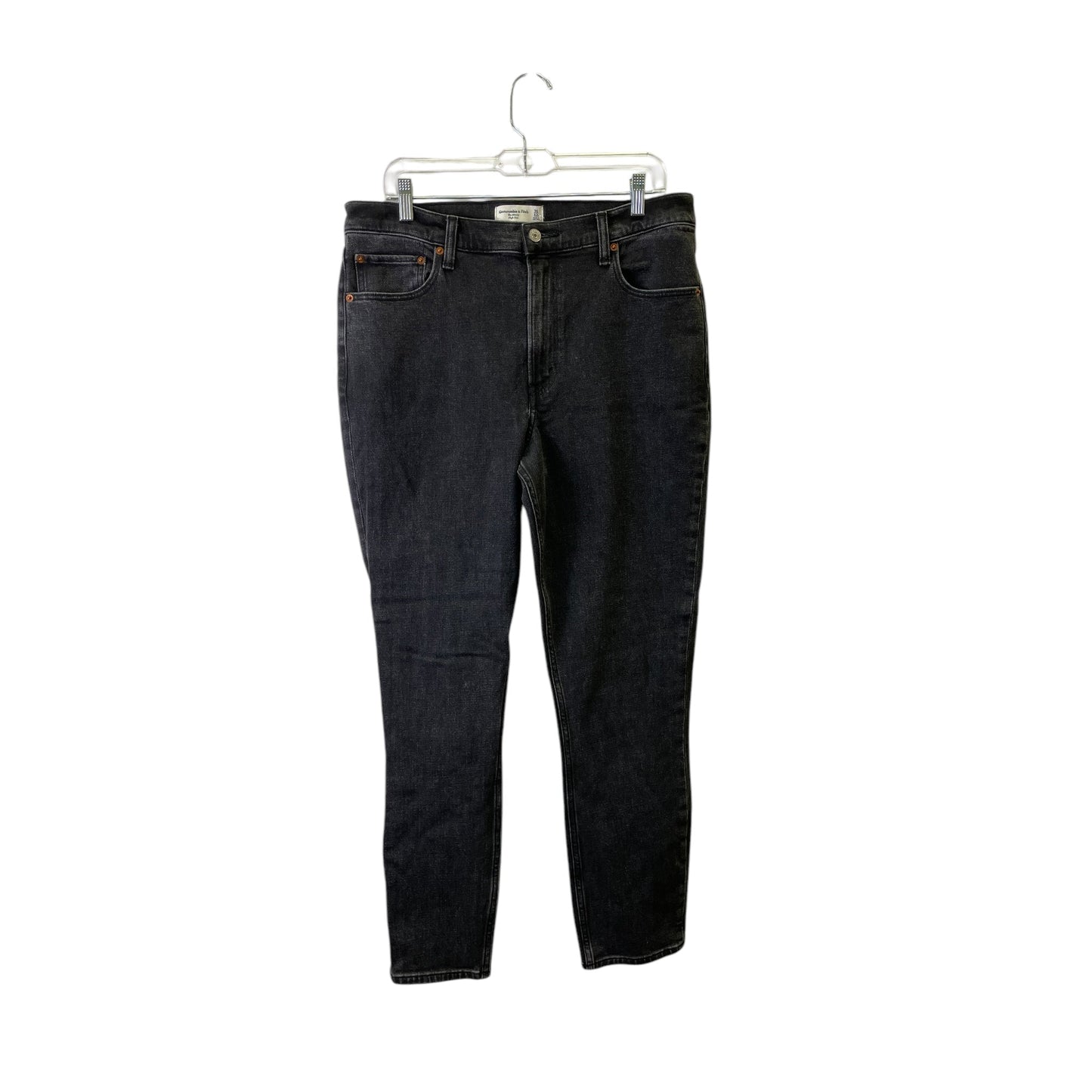 Jeans Skinny By Abercrombie And Fitch In Black Denim, Size:12L