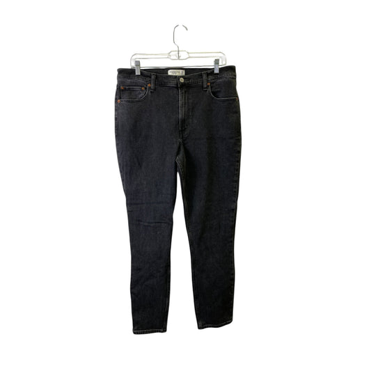 Jeans Skinny By Abercrombie And Fitch In Black Denim, Size:12L
