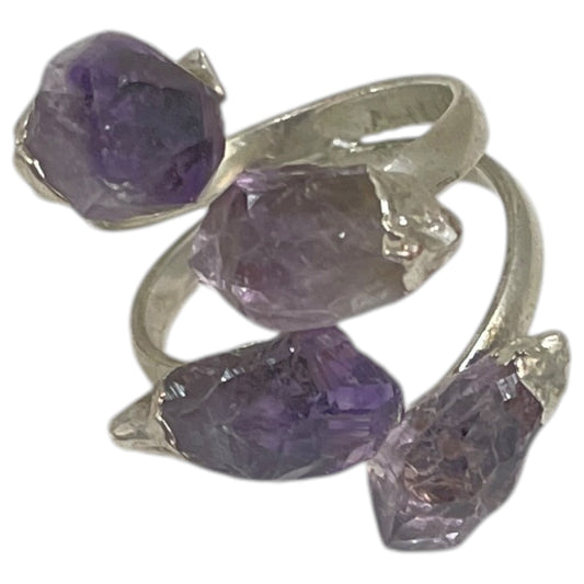 Ring Statement By Cme In Purple & Silver