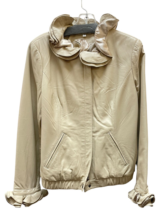 Jacket Leather By YVONNE And MARIE In Cream, Size:M
