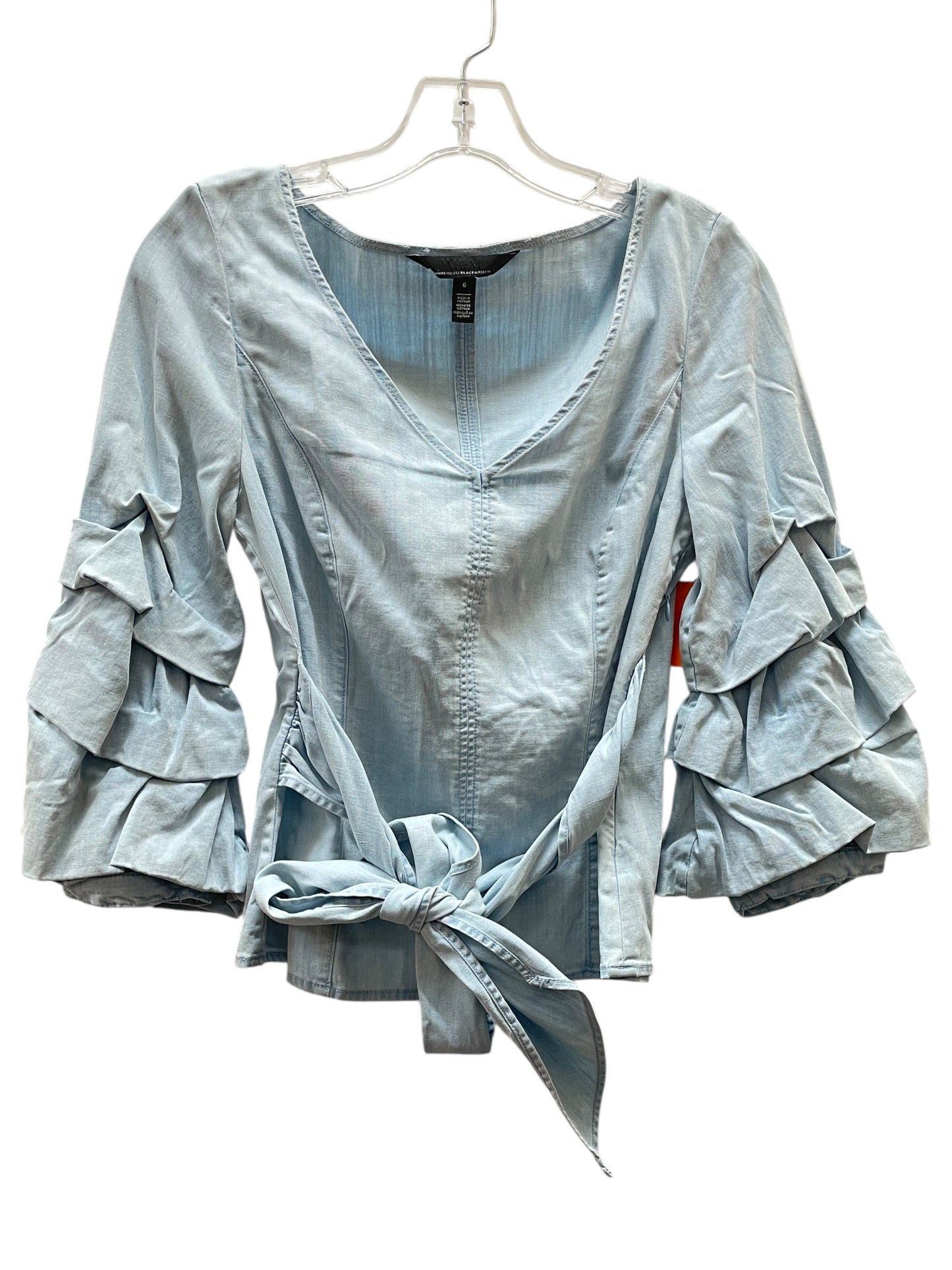 Top 3/4 Sleeve Basic By White House Black Market In Blue, Size:6