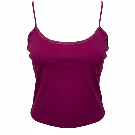 Lace Trim Cami Sleeveless Top By D & D Collection In Pink, Size: 6