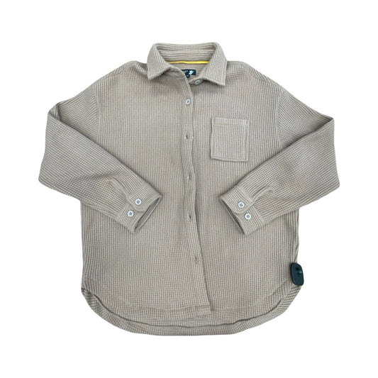 Jacket Shirt By Clothes Mentor In Tan, Size:M