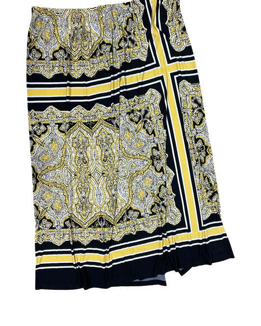 Skirt Maxi By Cato In Black & Yellow, Size:28