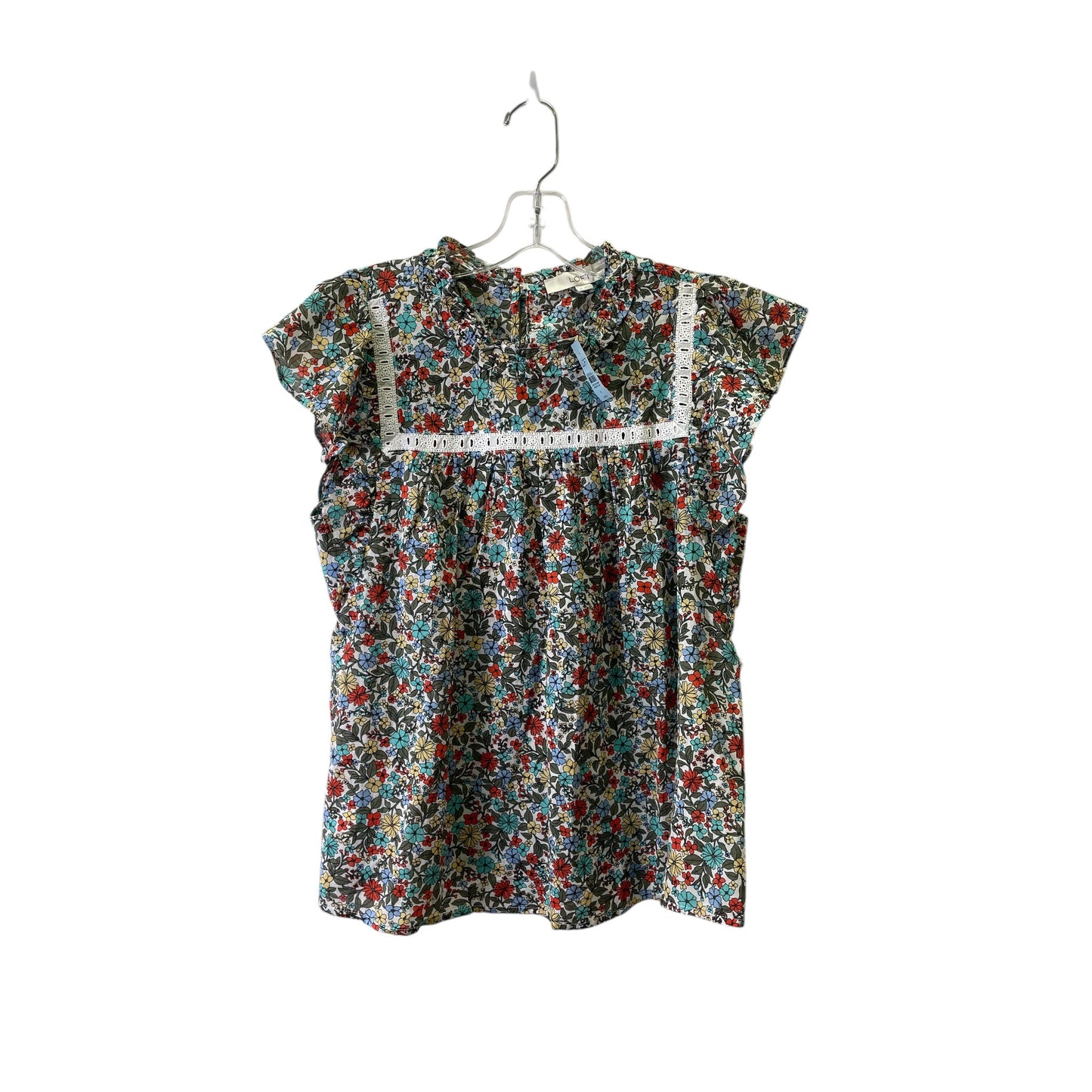 Top Sleeveless By Loft In Blue & Green, Size:Mp