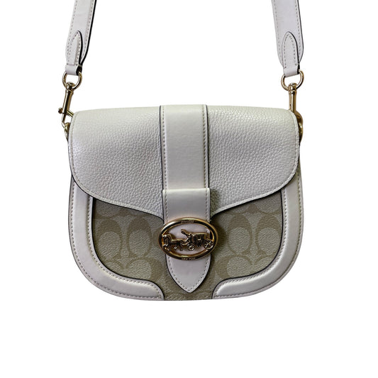 Crossbody Designer By Coach In Cream, Size:Small