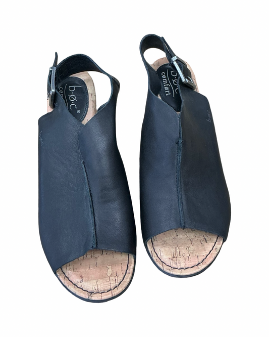 Sandals Heels Kitten By Boc In Black, Size:9