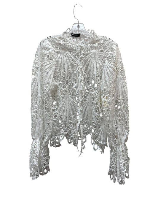 Cardigan By Chicme In White, Size:L