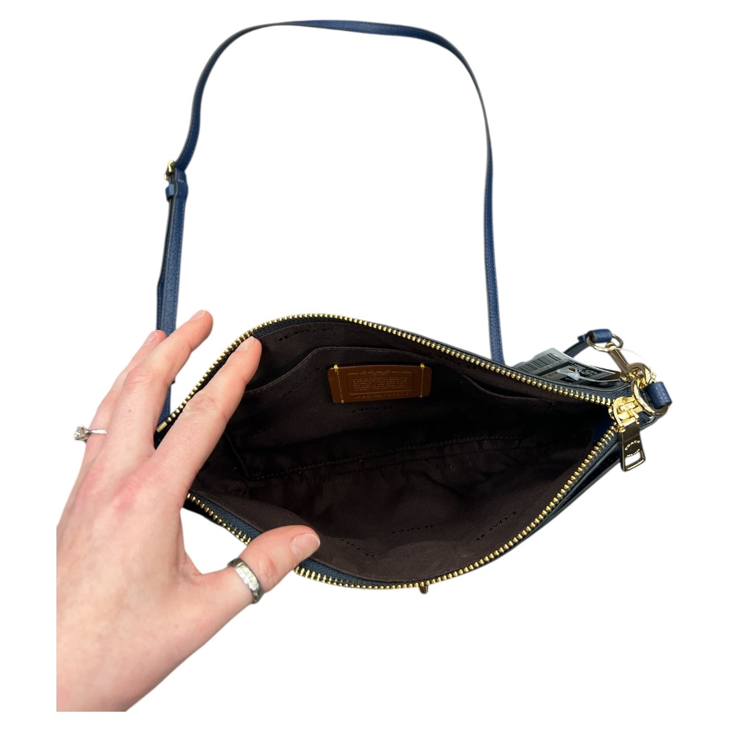 Crossbody Designer By Coach In Navy, Size:Small