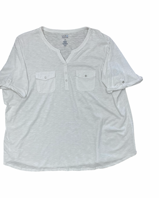 Top Ss By Croft And Barrow In White, Size:3X