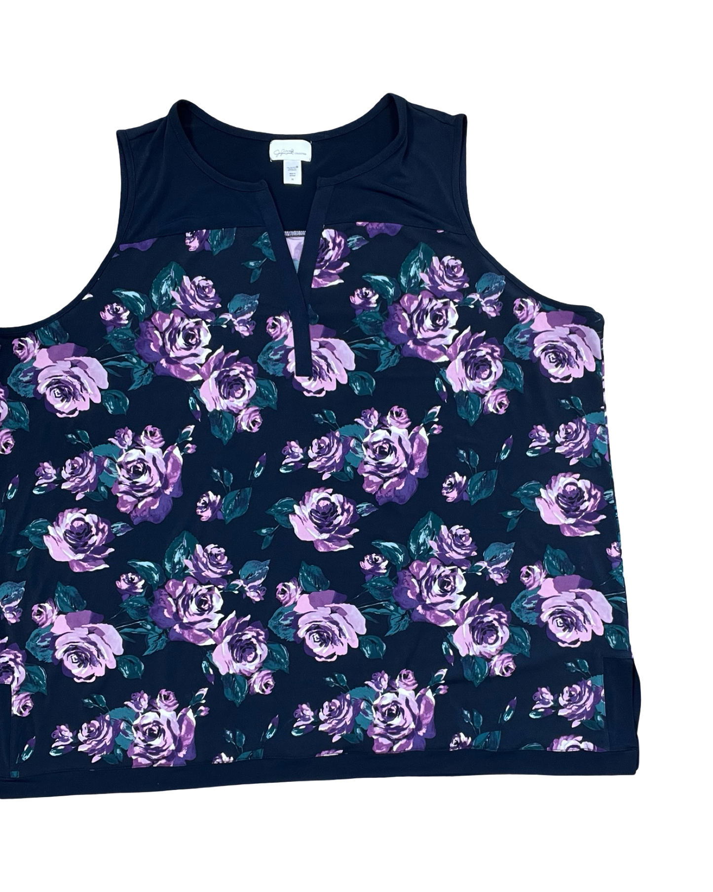 Top Sleeveless By Jaclyn Smith In Navy, Size:3X