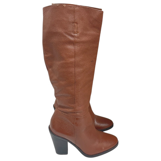 Boots Knee Heels By Cme In Brown, Size:7