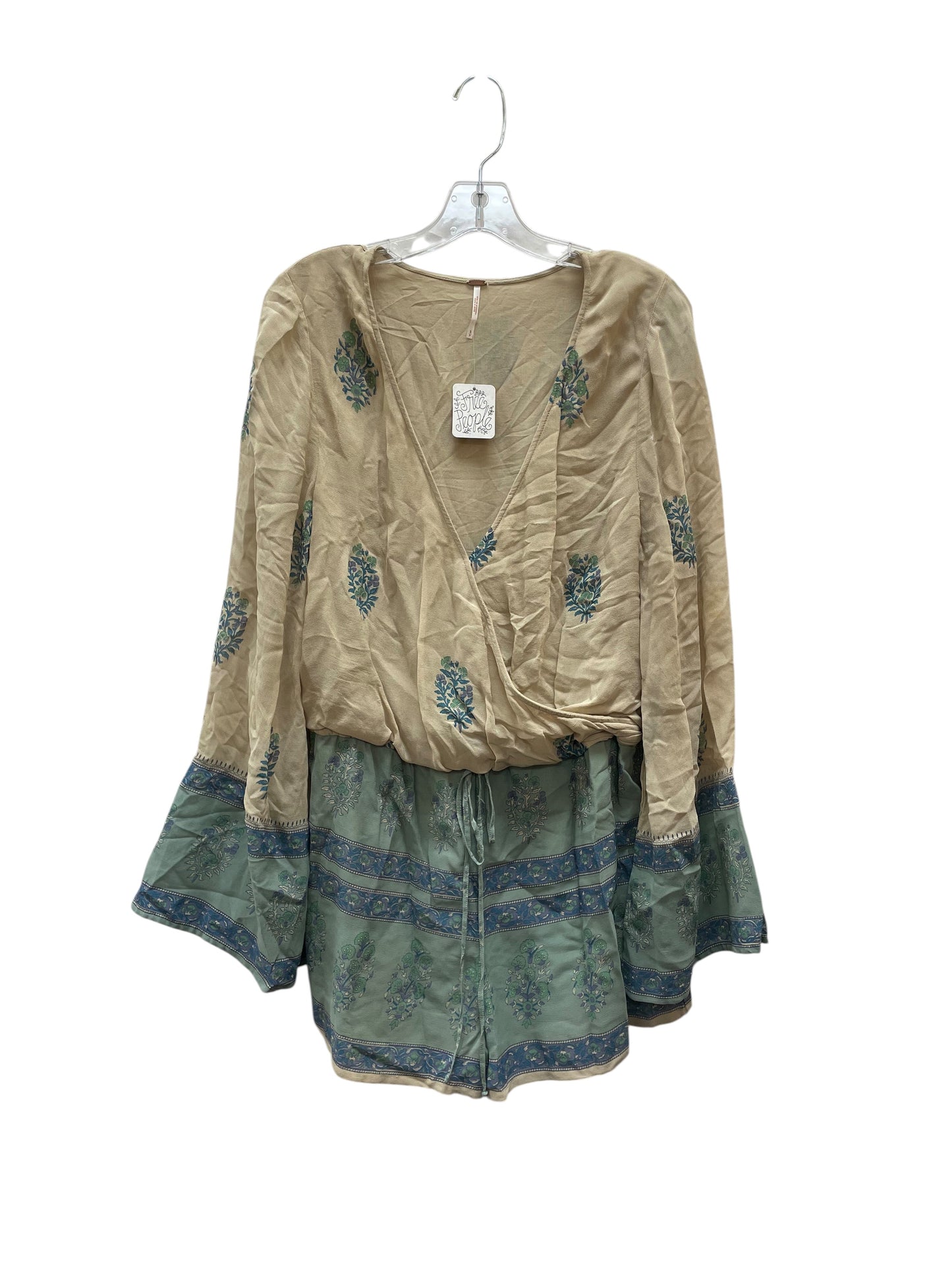 Romper By Free People In Green & Tan, Size:Sp
