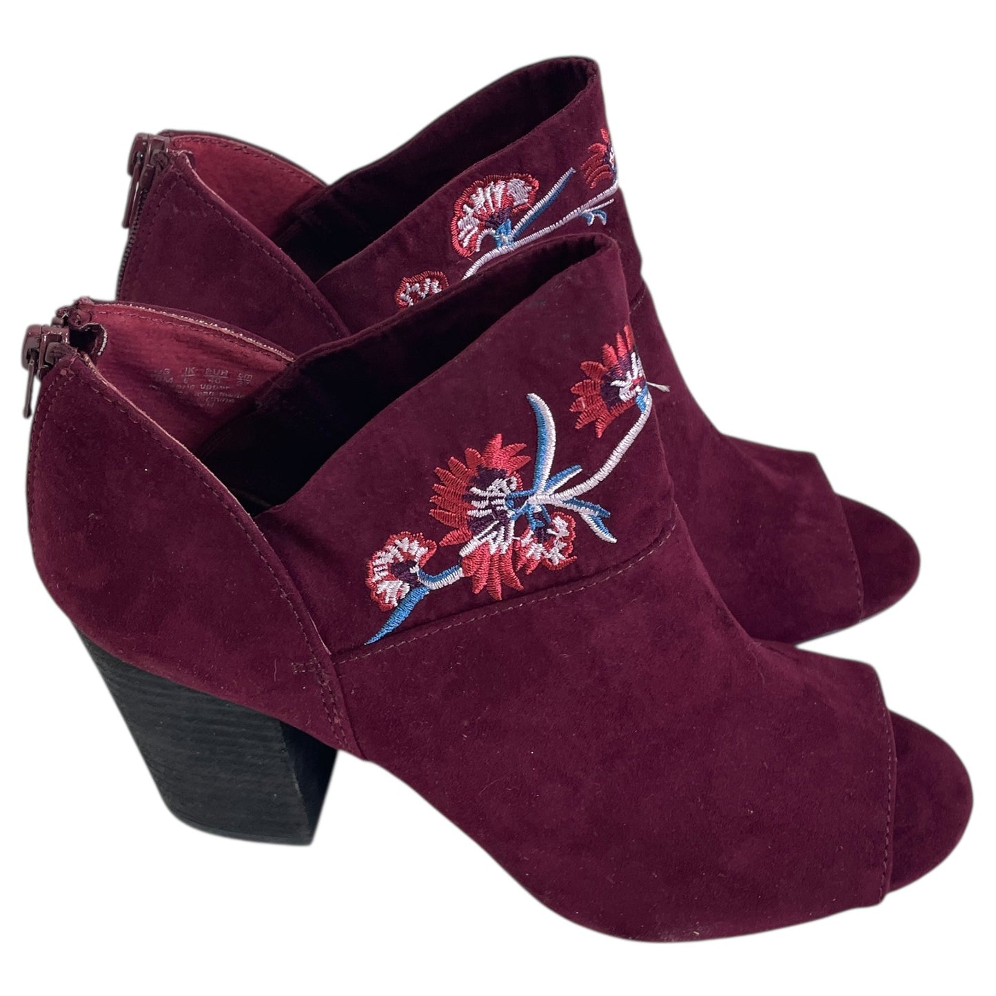 Sandals Heels Block By Carlos By Carlos Santana In Maroon, Size:10