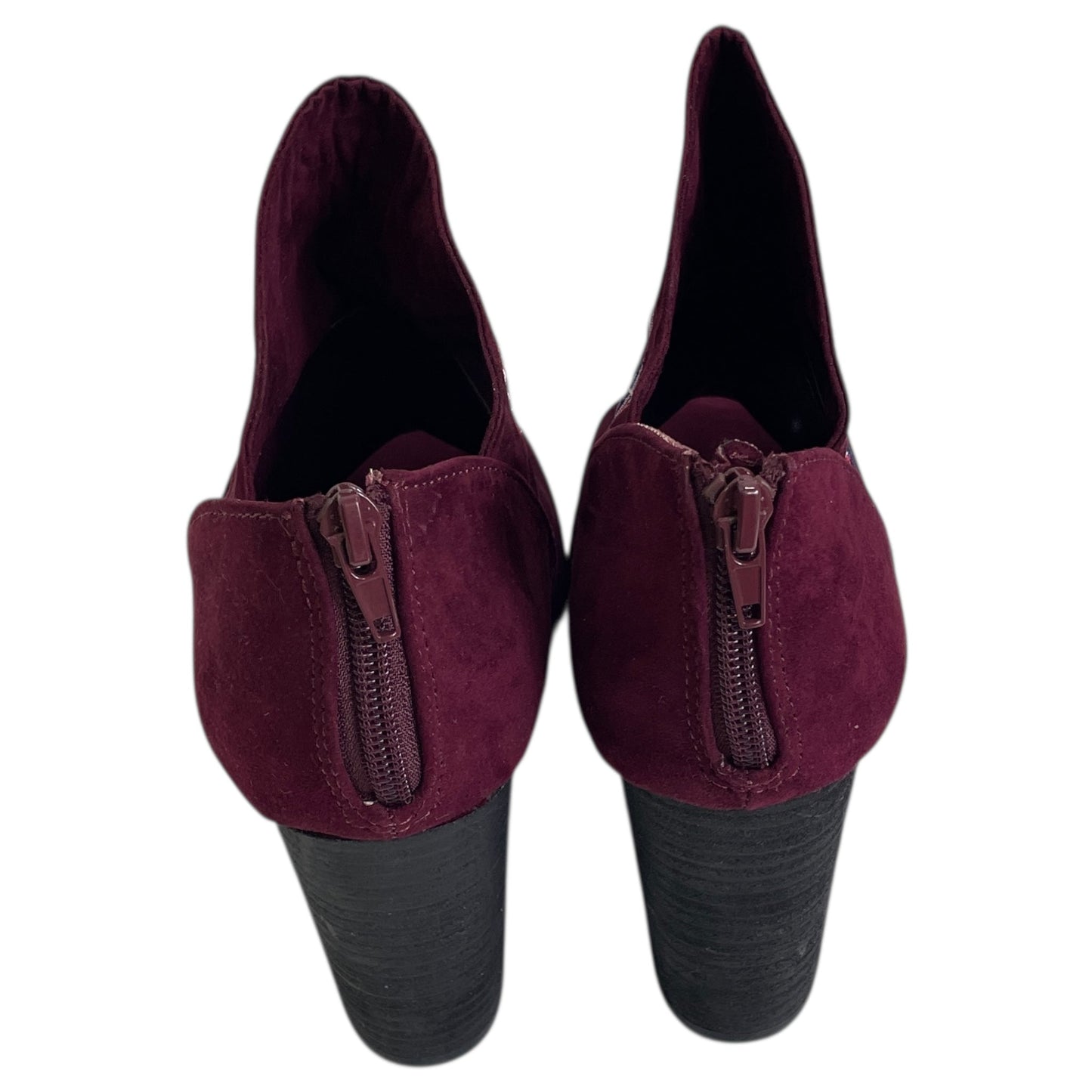 Sandals Heels Block By Carlos By Carlos Santana In Maroon, Size:10