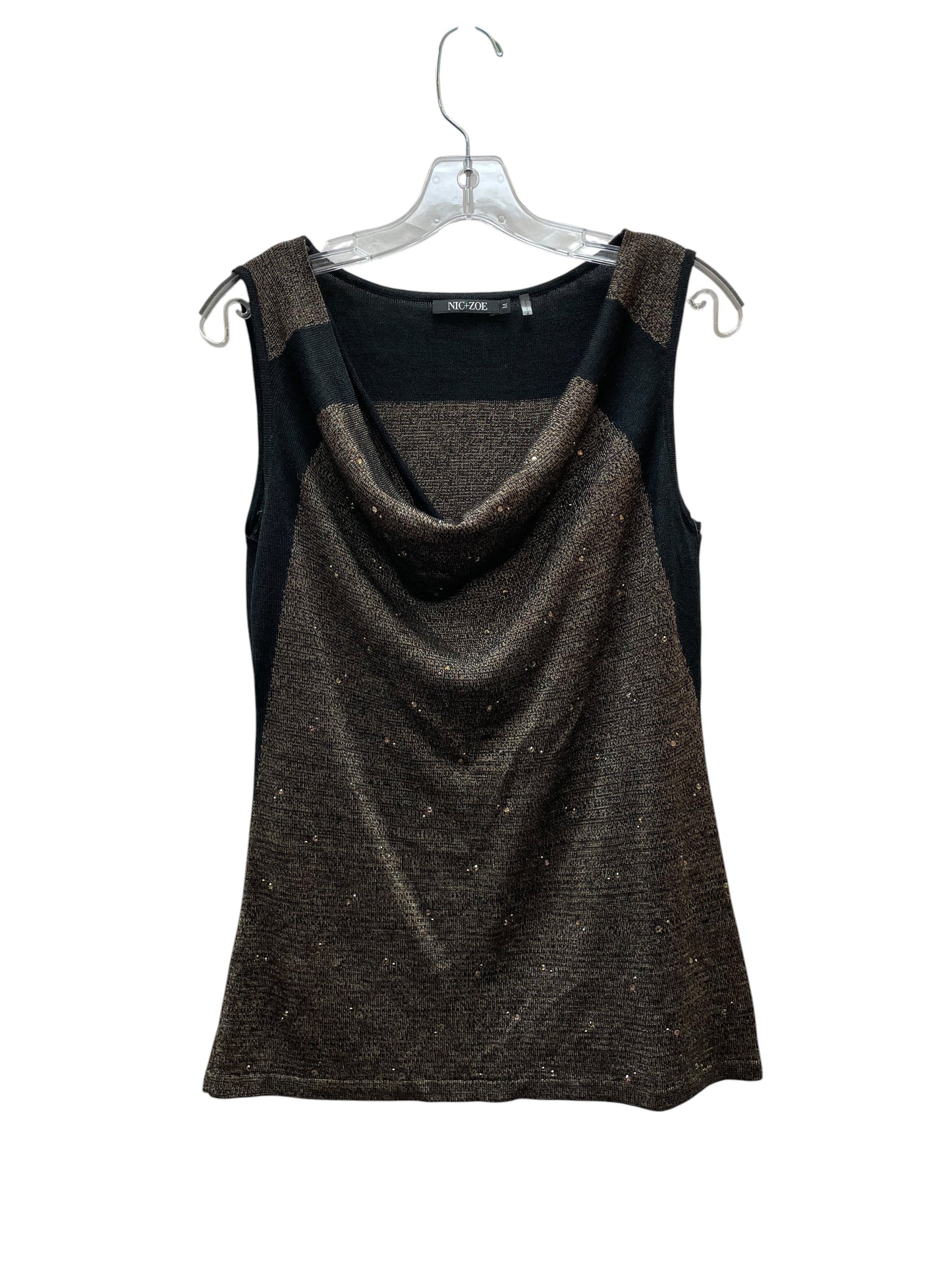 Top Sleeveless By Nic + Zoe In Black & Brown, Size:M