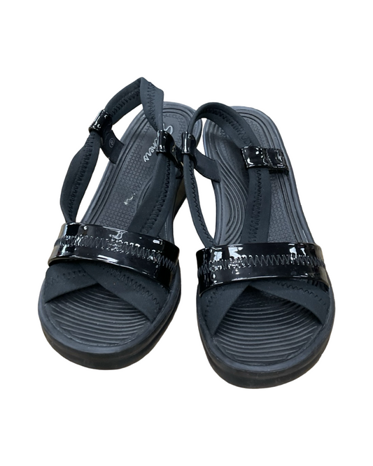 Sandals Heels Block By Skechers In Black, Size:8