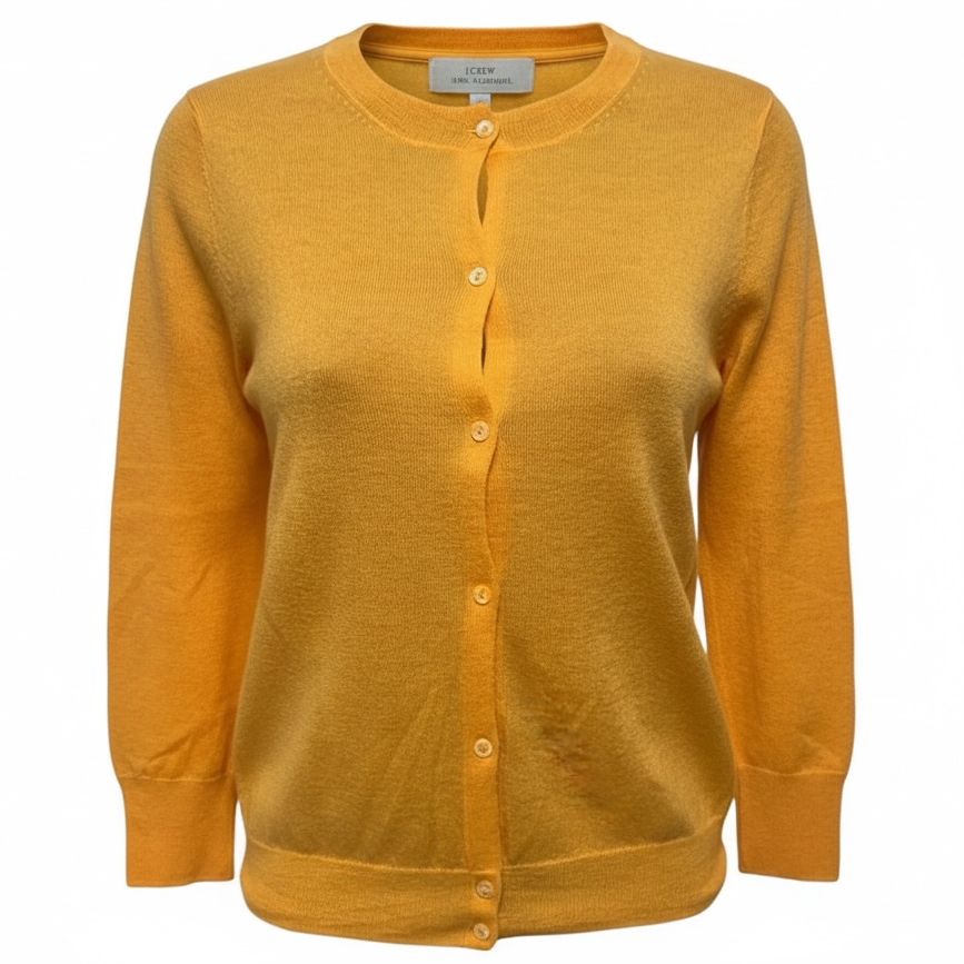 Sweater Cardigan Cashmere By J. Crew In Orange, Size: S