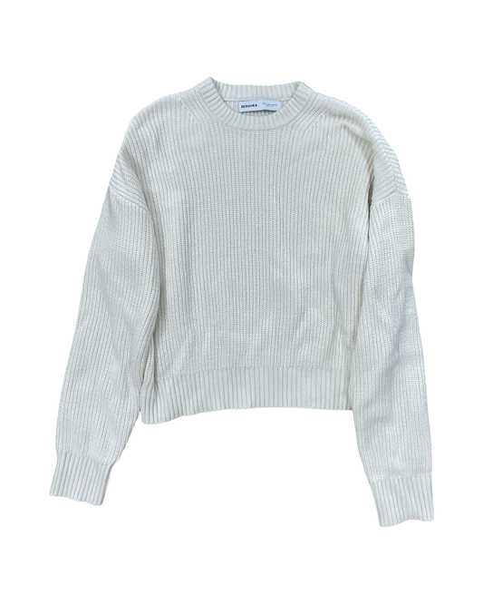 Sweater By Bershka In Cream, Size:M