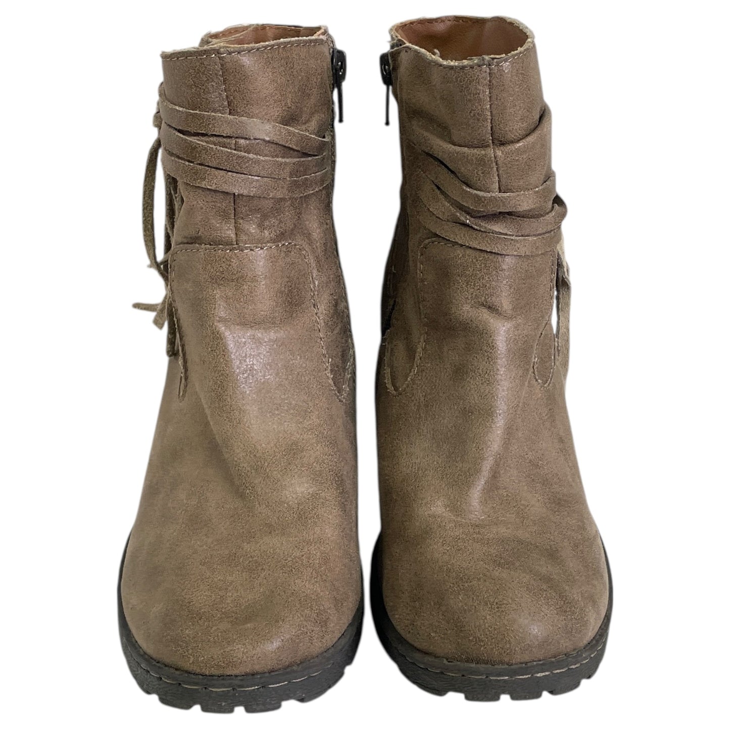 Boots Ankle Heels By B*O In Tan, Size:6