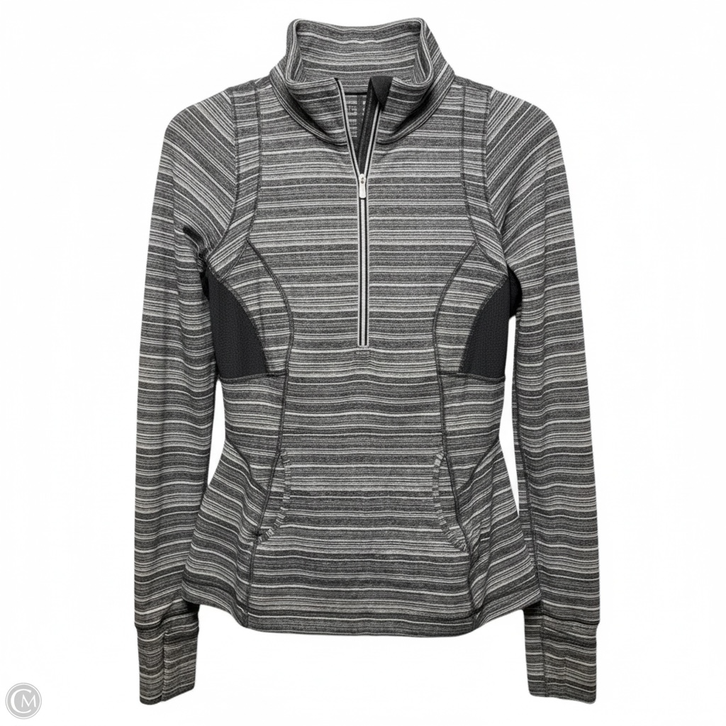 Rulu Pace Setter Half Zip Pullover Top By Lululemon In Striped Pattern, Size: 10