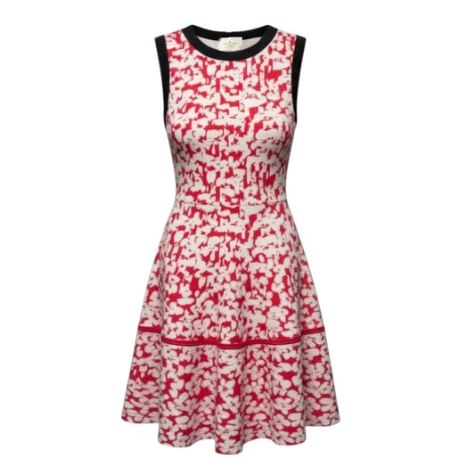 Dive Right In Floral Jacquard Knit Fit & Flare Dress Designer By Kate Spade In Pink & White, Size: S