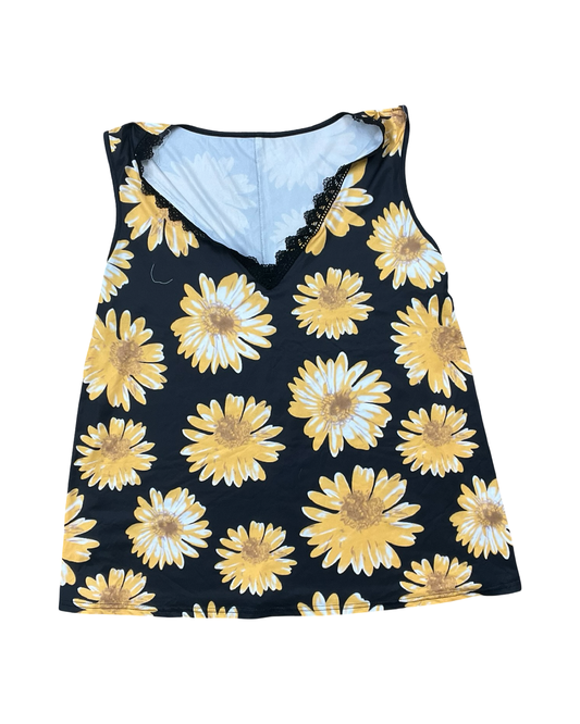 Top Sleeveless By Clothes Mentor In Black & Yellow, Size:4X