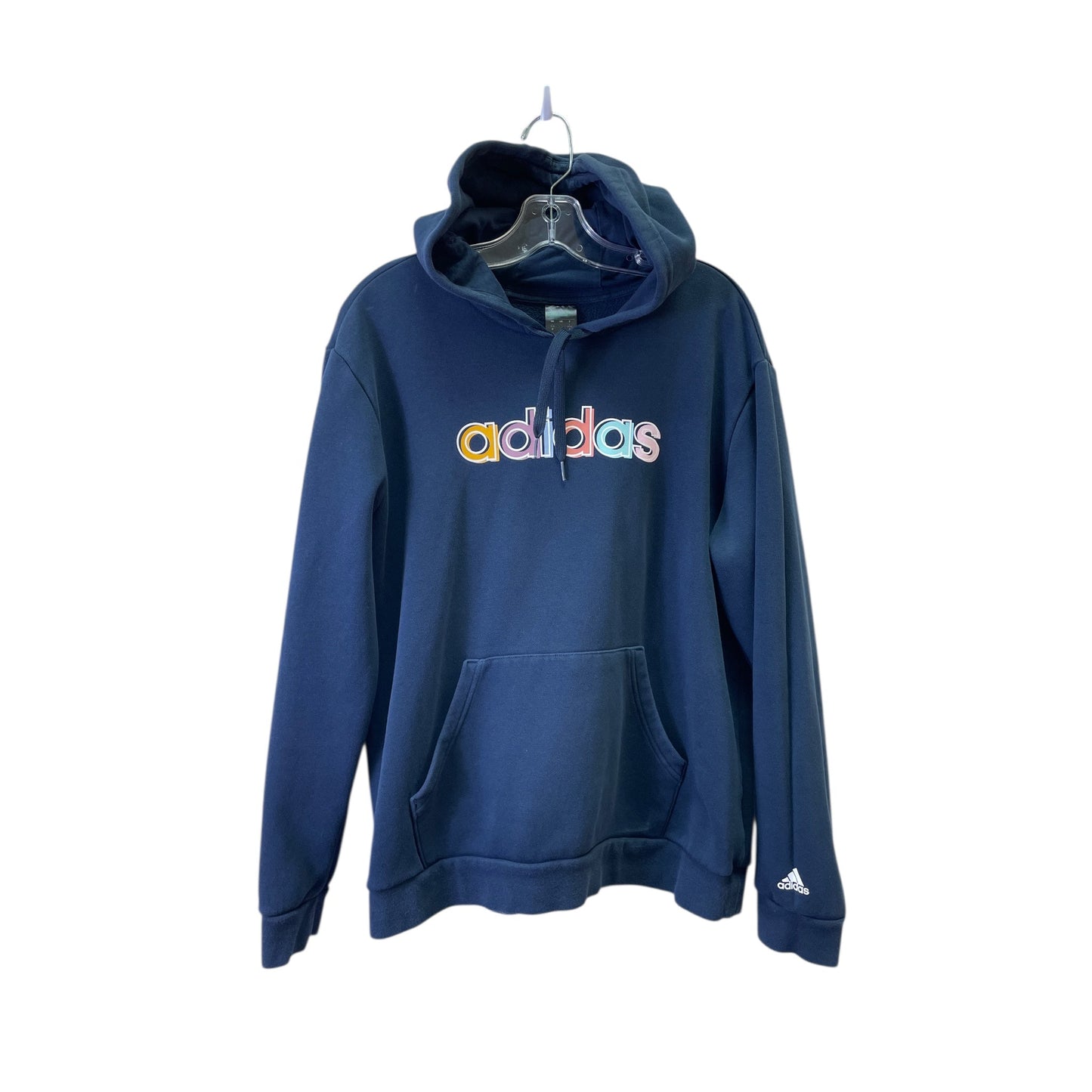 Athletic Sweatshirt Hoodie By Adidas In Blue, Size:L