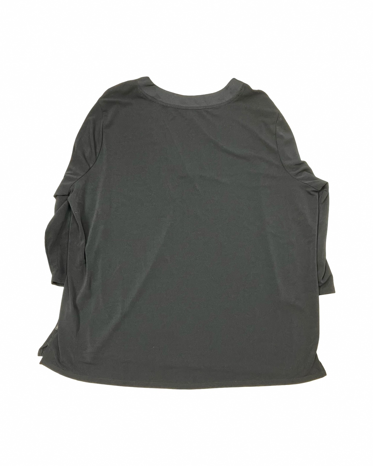 Top 3/4 Sleeve By Banana Republic In Black, Size:1X