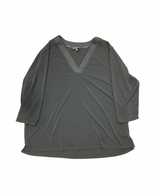 Top 3/4 Sleeve By Banana Republic In Black, Size:1X