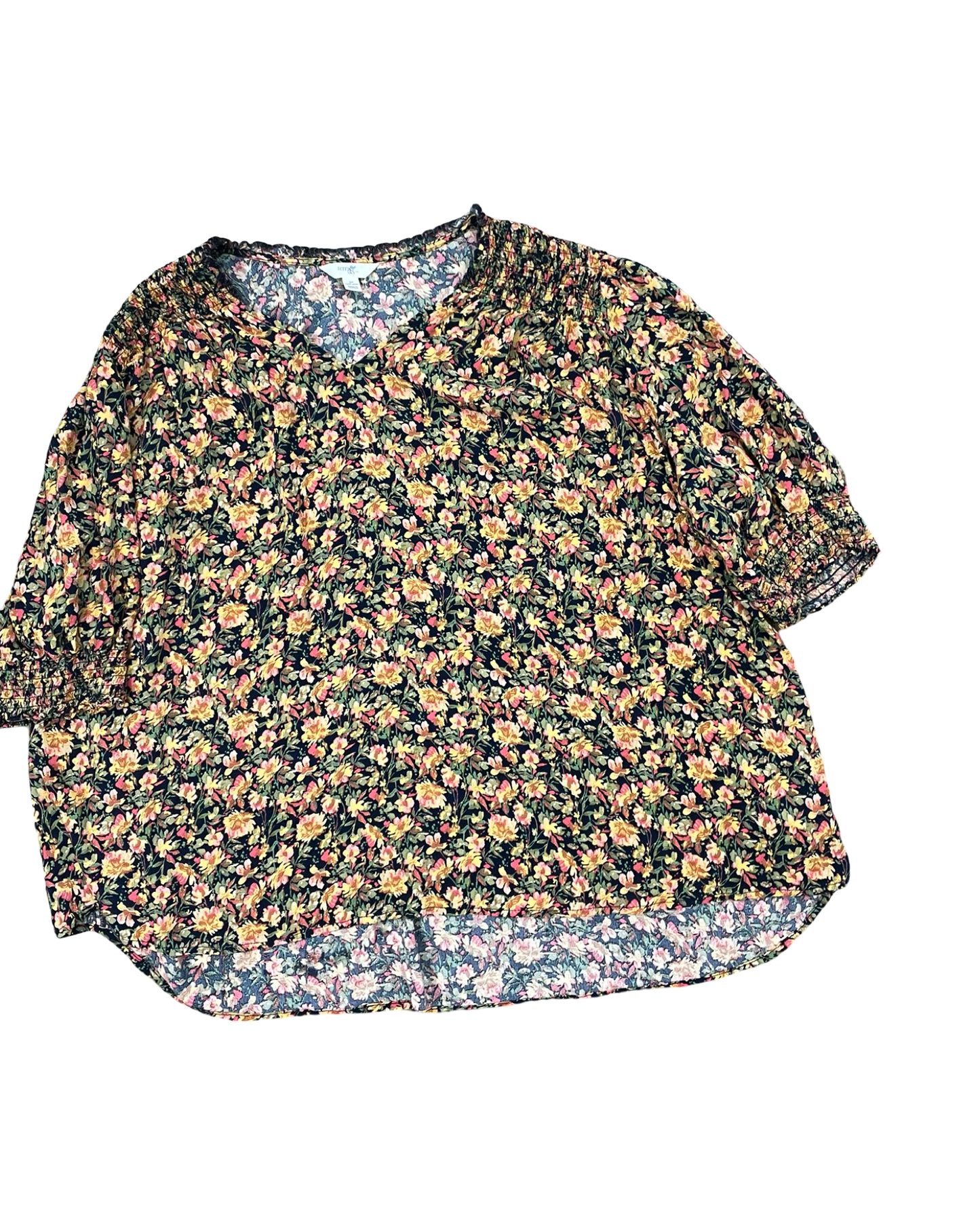 Top Ss By Terra & Sky In Floral Print, Size:3X