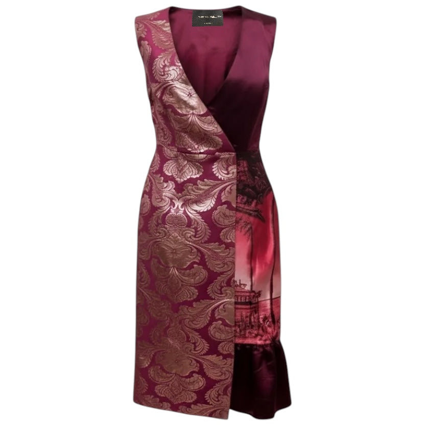 Zip Wrap Cocktail Dress By Christian Pellizari In Red, Size: M (estimated)