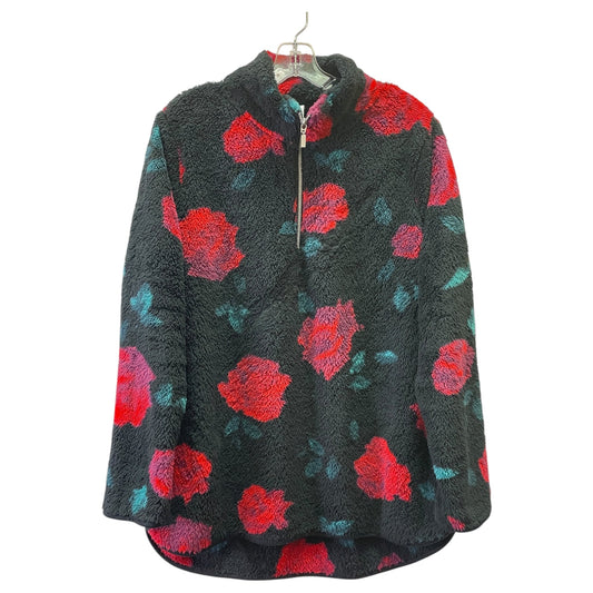 Athletic Sweatshirt Crewneck By Livi Active In Black & Red, Size:1X