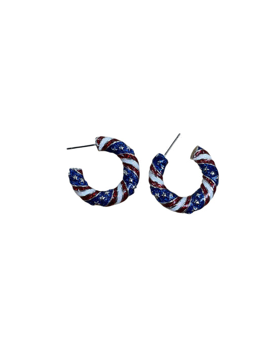 Earrings Hoop By Cme In Blue & Red & White