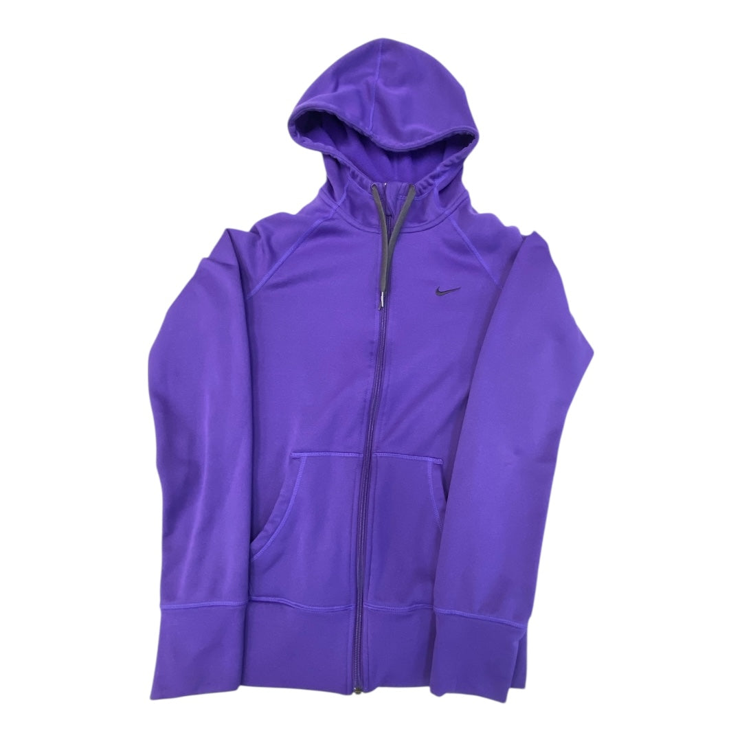 Athletic Jacket By Nike In Purple, Size:M