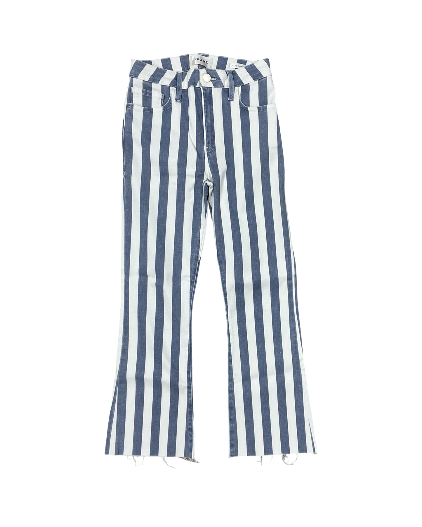 Jeans Boot Cut By Frame In Blue & White, Size:2