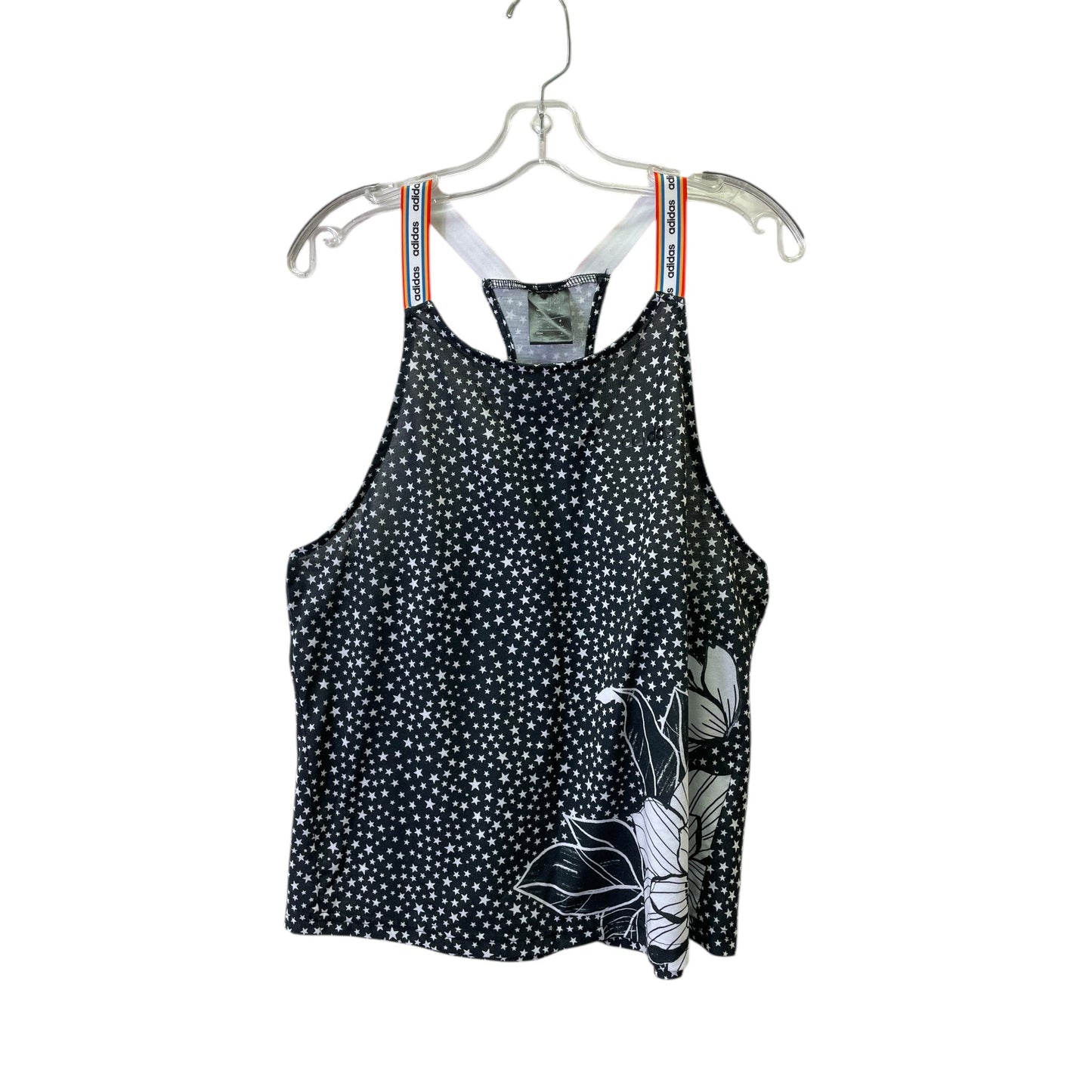 Athletic Tank Top By Adidas In Black & White, Size:L