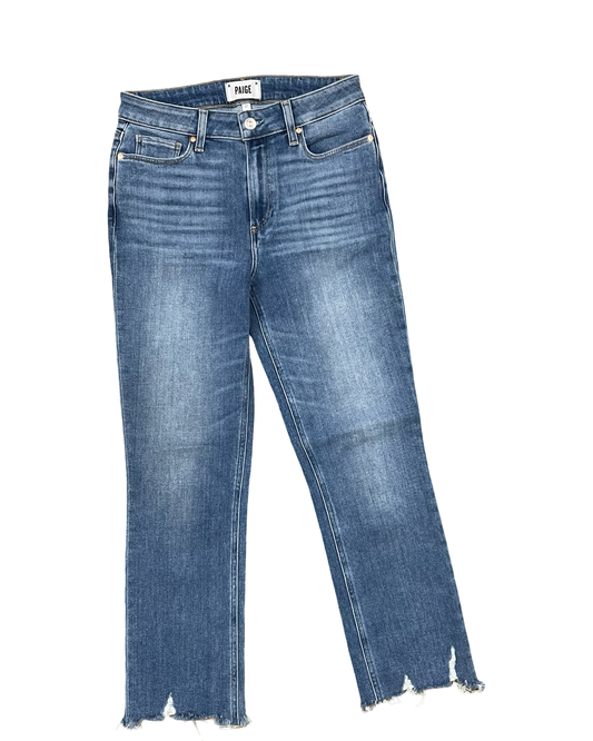 Jeans Straight By Paige In Blue Denim, Size:4