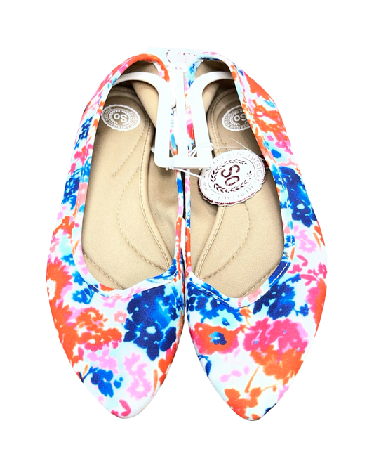 Shoes Flats By So In Floral Print, Size:8.5