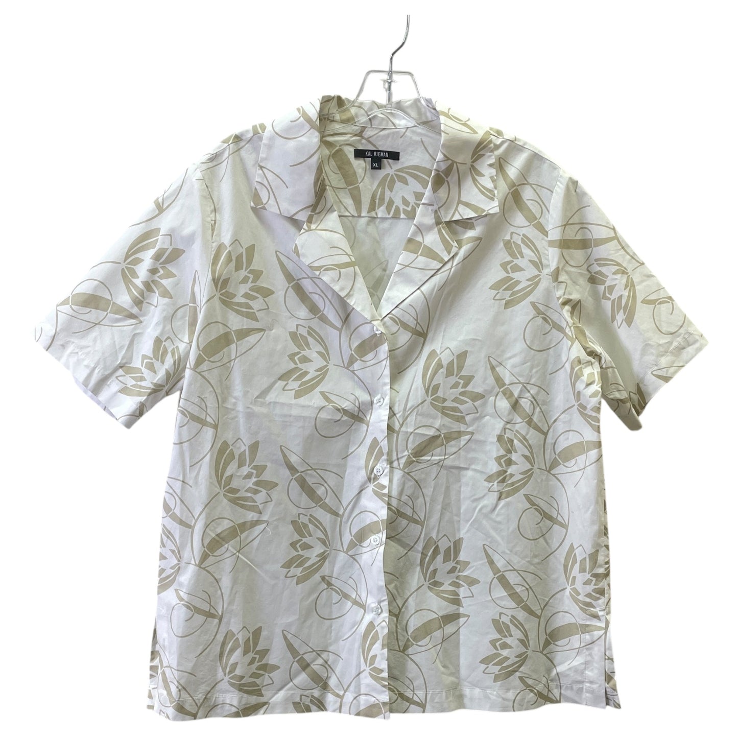 Top Ss By KAL REIMAN In Tan & White, Size:Xl