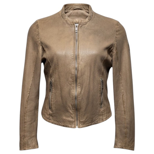 Gypsy Lambskin Leather Jacket By Mauritius In Tan, Size: M