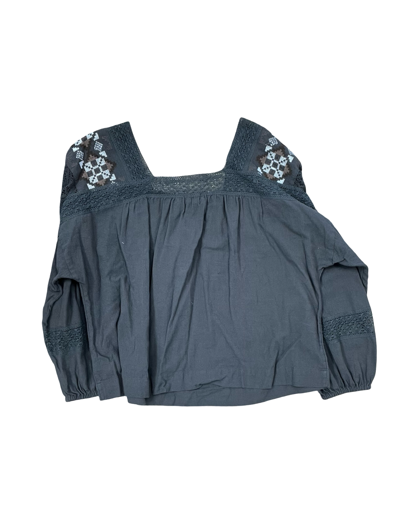 Top 3/4 Sleeve By Lucky Brand In Grey, Size:M