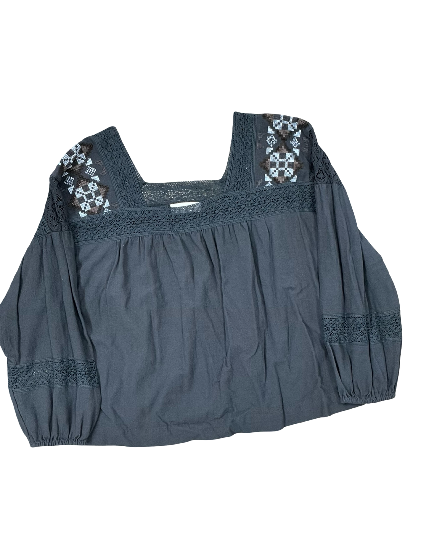 Top 3/4 Sleeve By Lucky Brand In Grey, Size:M