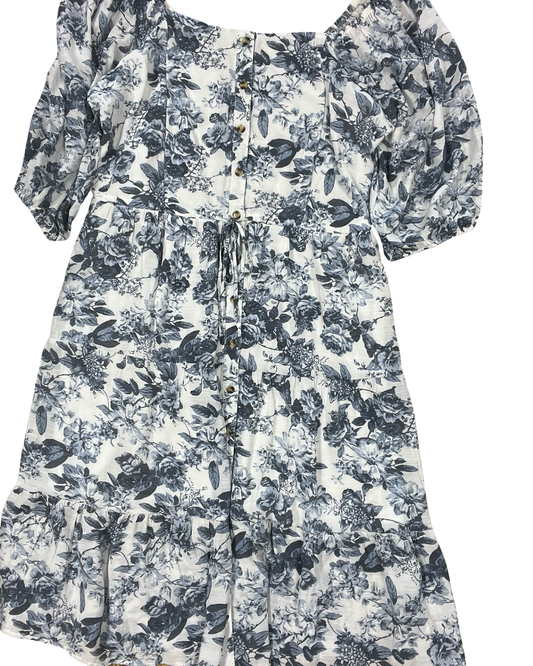 Dress Casual Maxi By Mph In Blue & White, Size:3