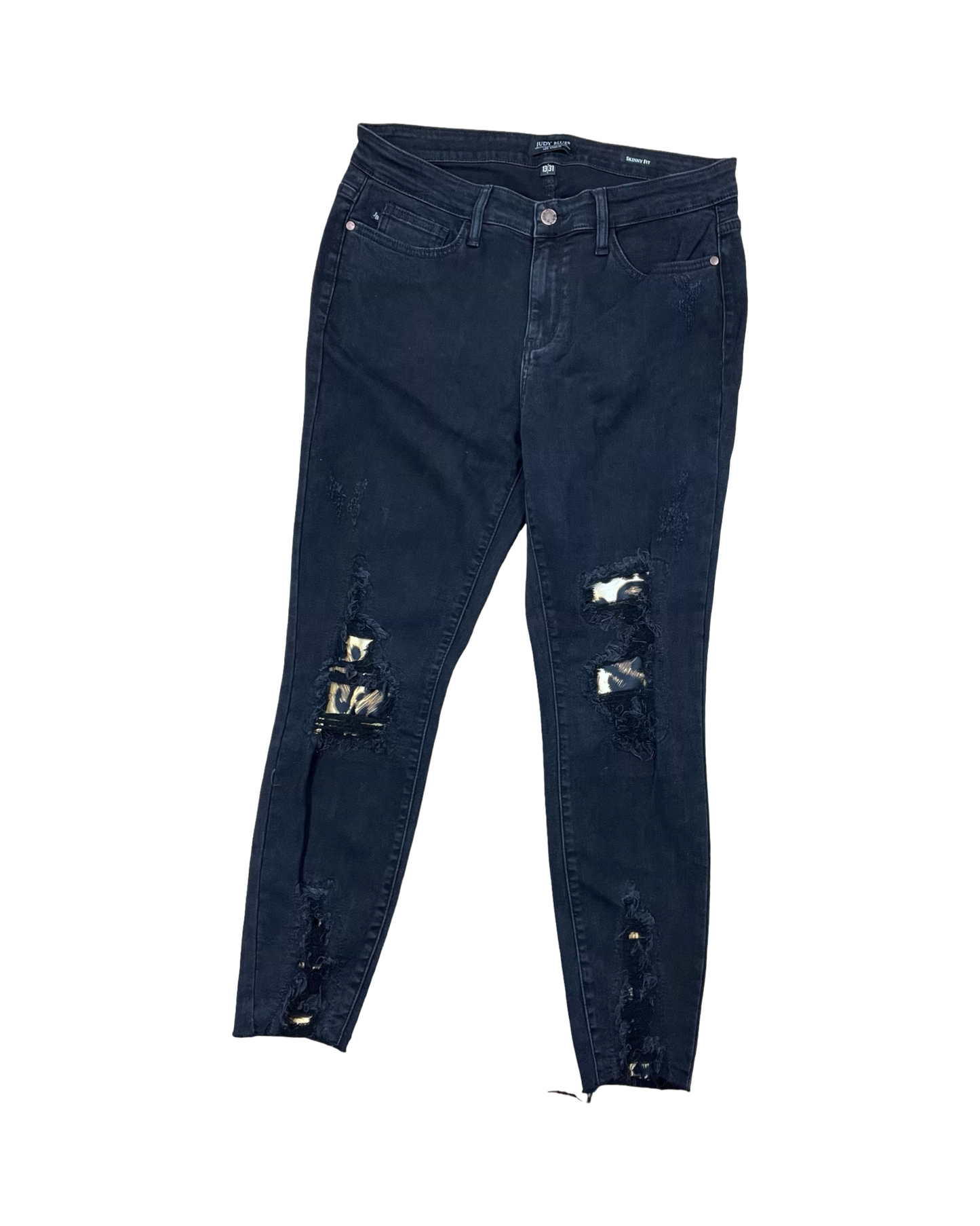 Jeans Skinny By Judy Blue In Black Denim, Size:12