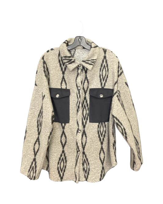 Jacket Shirt By Clothes Mentor In Grey, Size:Xl