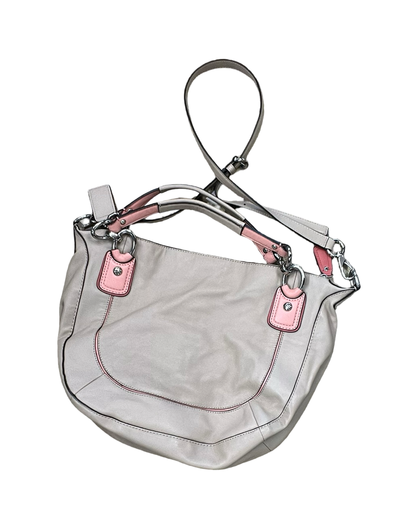 Handbag Designer By Coach In Pink & Tan, Size:Large