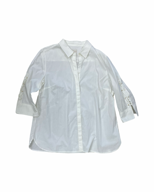 Blouse Ls By Chicos In White, Size:L